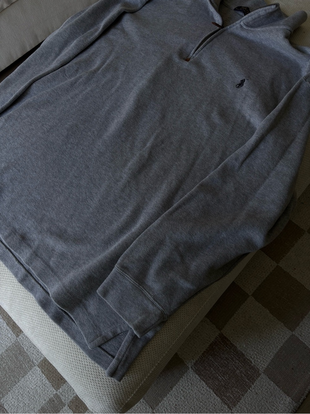 Polo by Ralph Lauren Light Gray Half-Zip Pullover Sweater - Picture 4 of 7